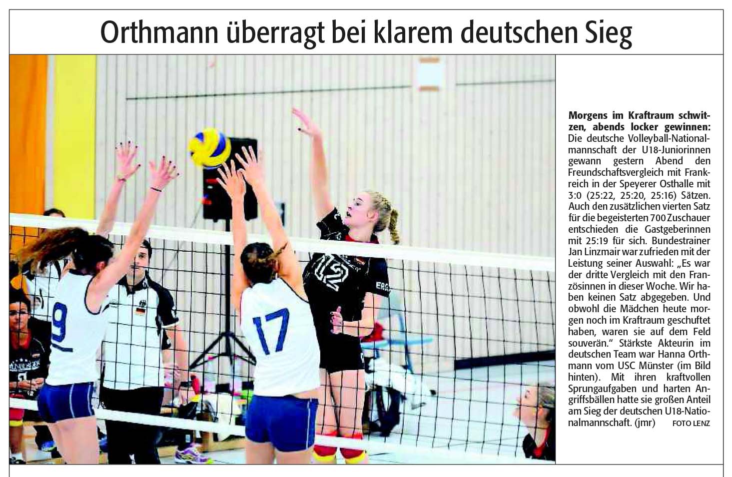 U18-Juniorinnen Nationalmannschaft in Speyer